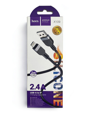 Кабель Hoco X109 Lightning Black (200см)
